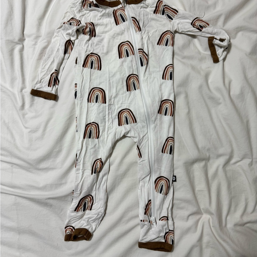 Kyte Baby mocha Rainbow Patterned Kids One Piece